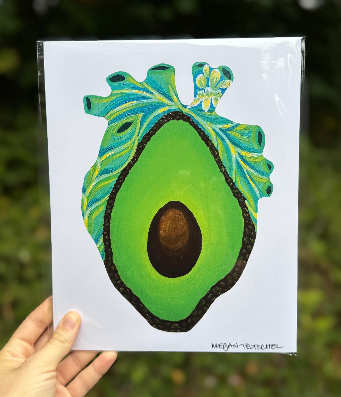 Avocado Heart Print