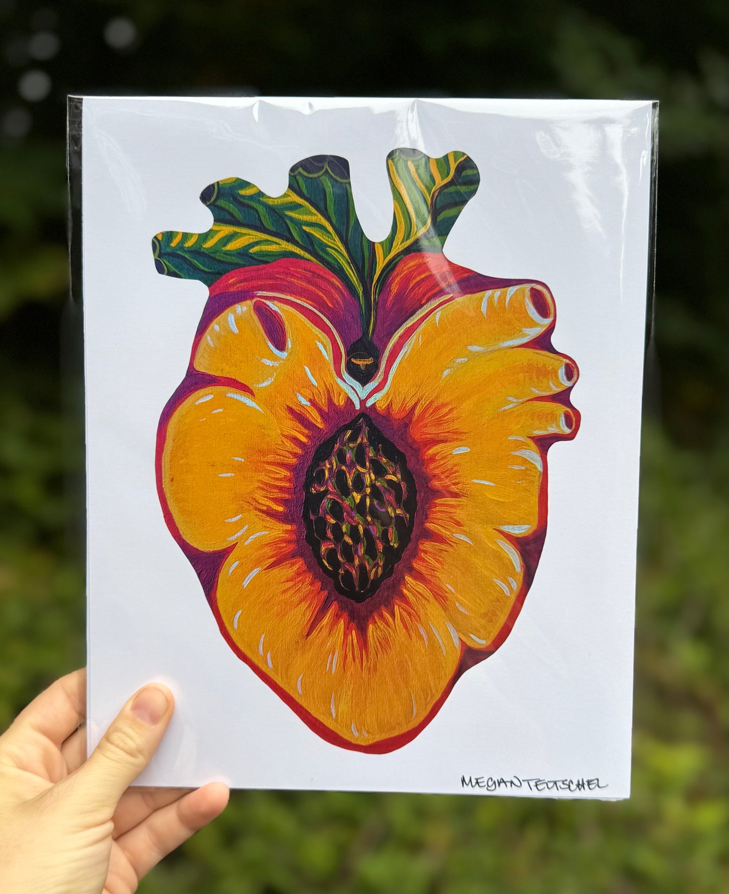 Nectarine Heart Print