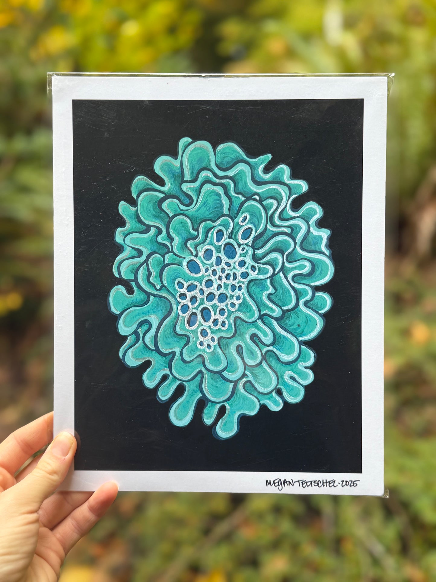 Turquoise Lichen Print