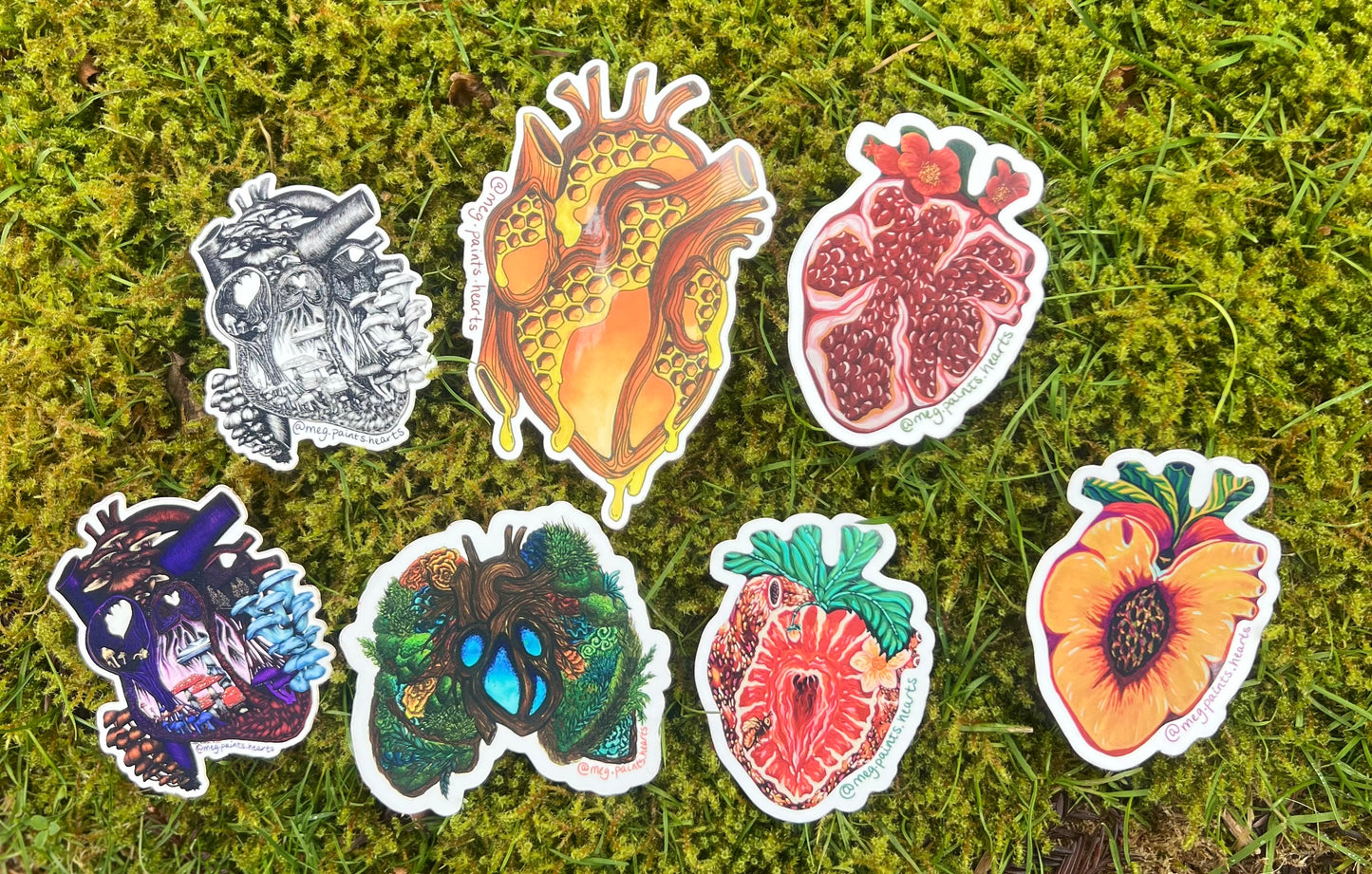 Honeycomb Heart Sticker