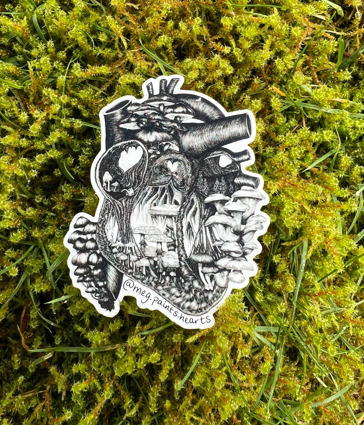 Magic Mushroom Heart Sticker