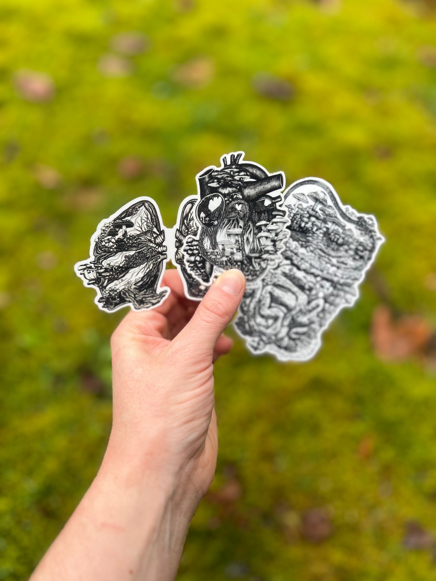 Magic Mushroom Heart Sticker