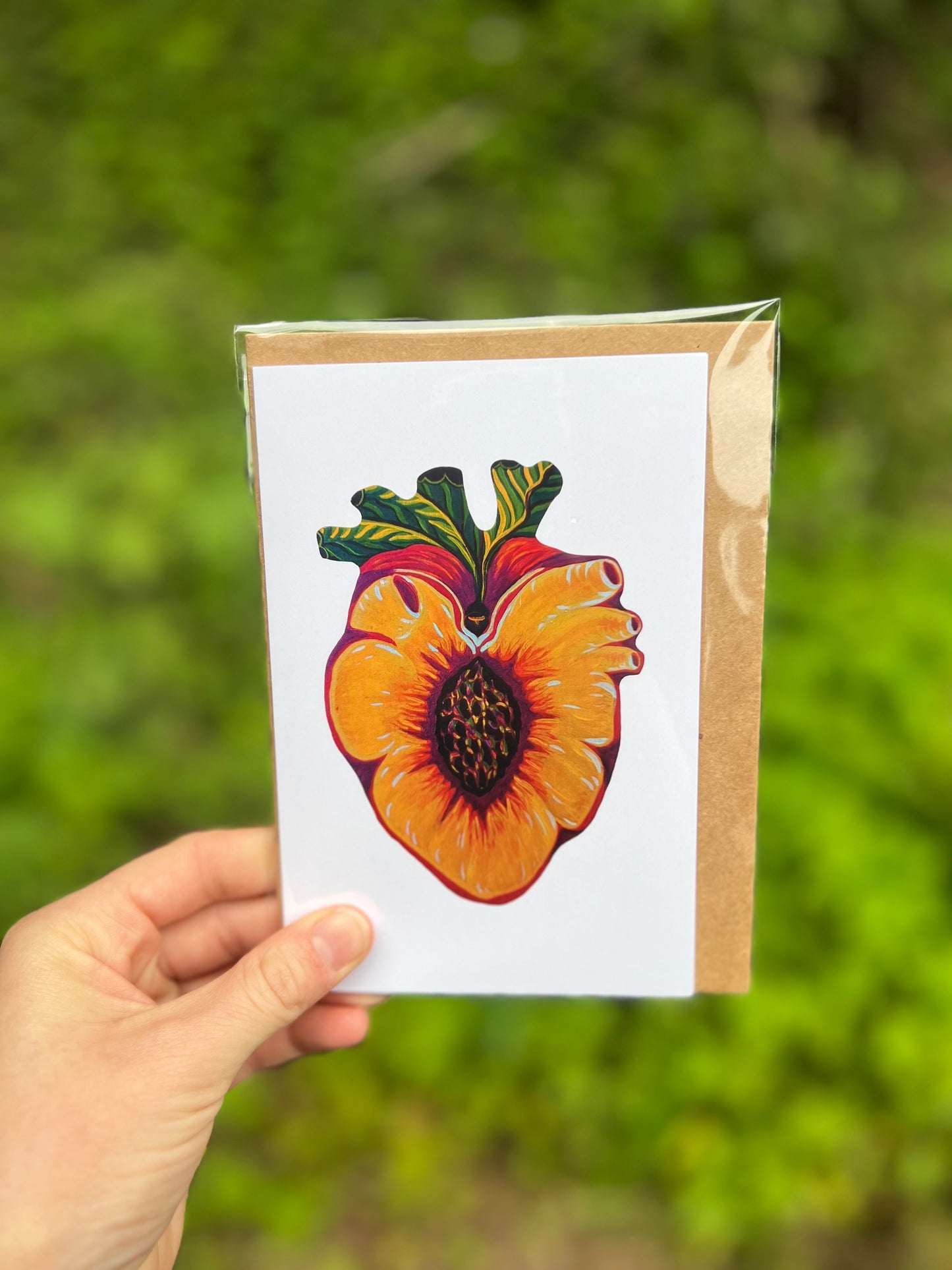 Nectarine Heart Card