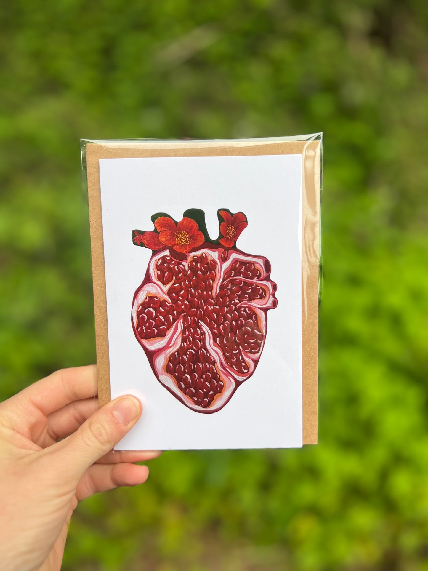 Pomegranate Heart Card