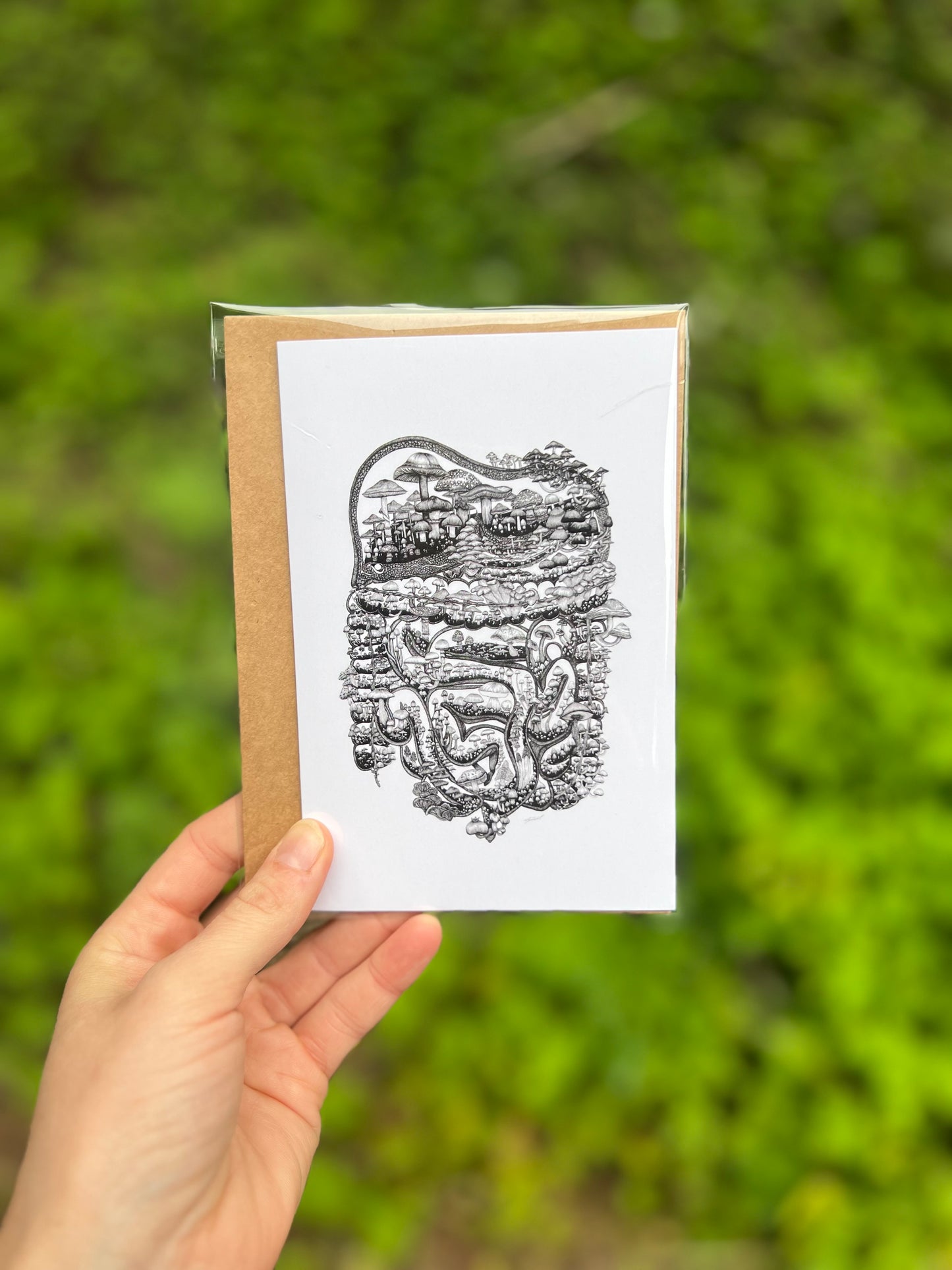 Mushroom Guts (B+W) Card