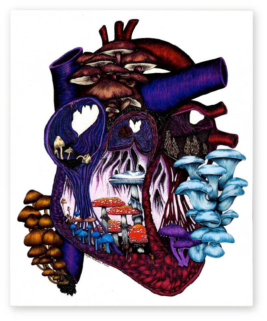 Magic Mushroom Heart Print