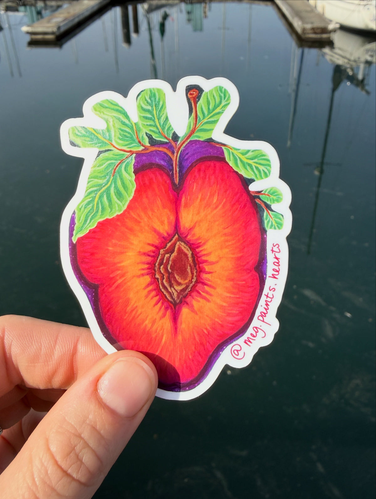 Plum Heart Sticker