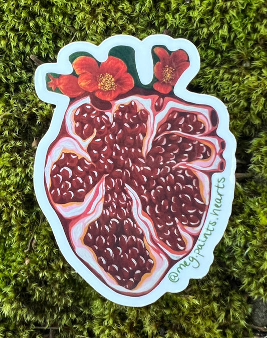 Pomegranate Heart Sticker