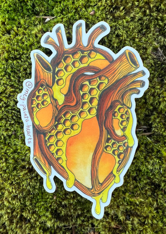 Honeycomb Heart Sticker