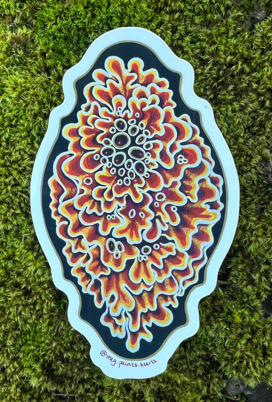 Golden Sunset Shield Lichen Sticker