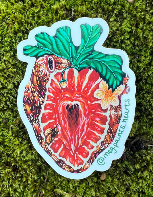 Strawberry Heart Sticker