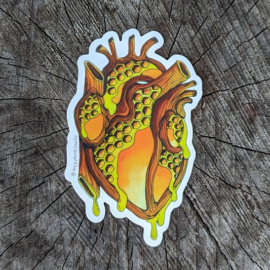 Honeycomb Heart Sticker