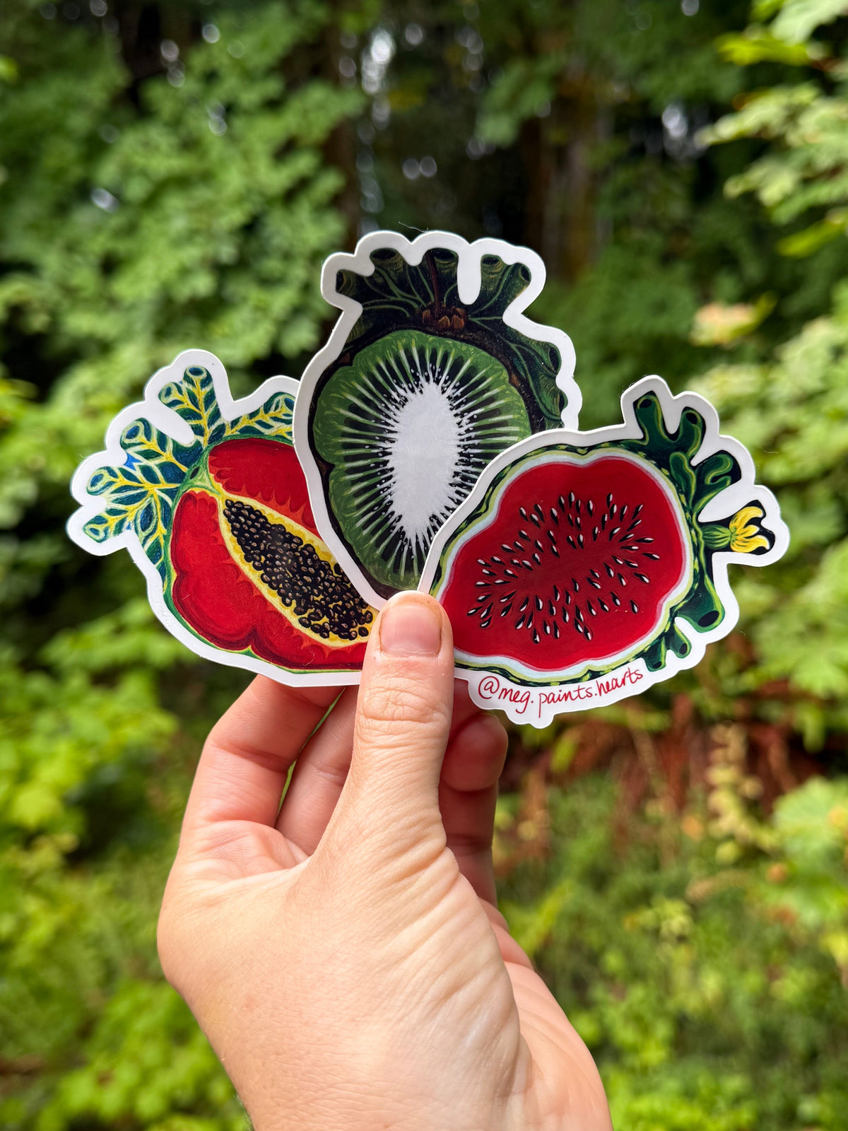 Papaya Heart Sticker