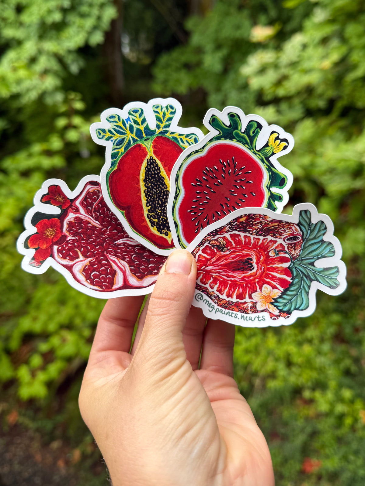 Papaya Heart Sticker