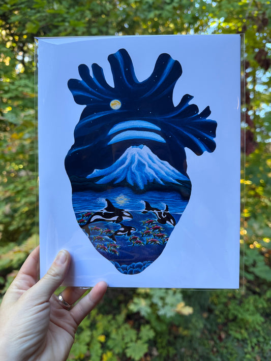 Salish Sea Heart Print
