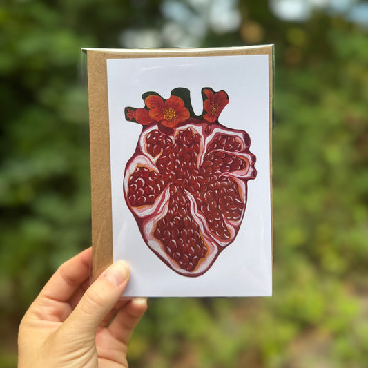 Pomegranate Heart Card