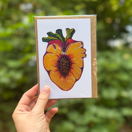 Nectarine Heart Card