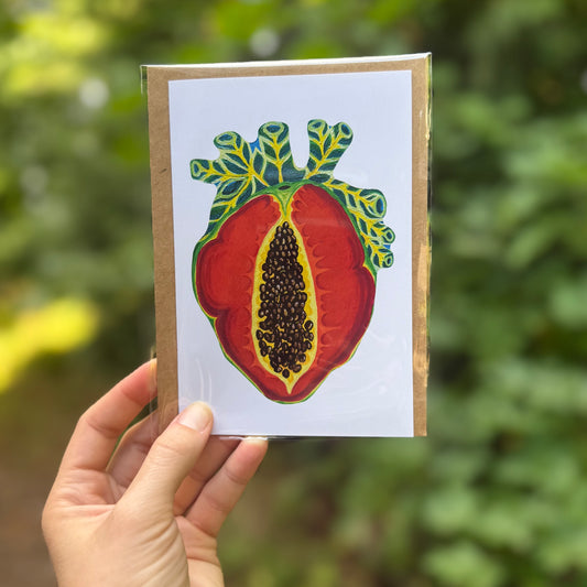Papaya Heart Card