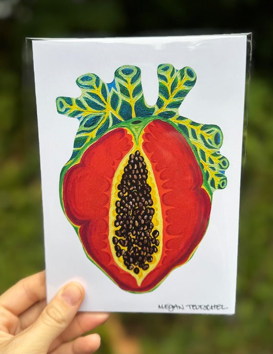 Papaya Heart print
