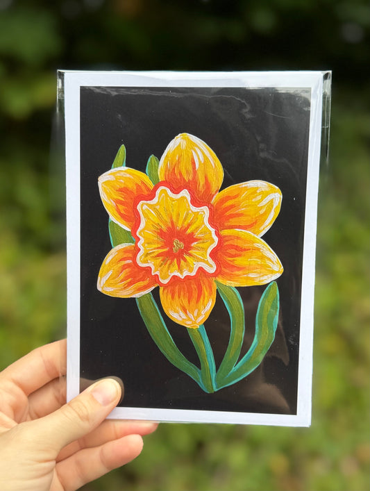 Daffodil on Black Print