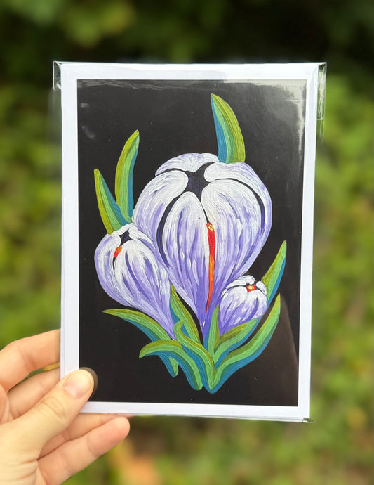 Crocus on Black Print