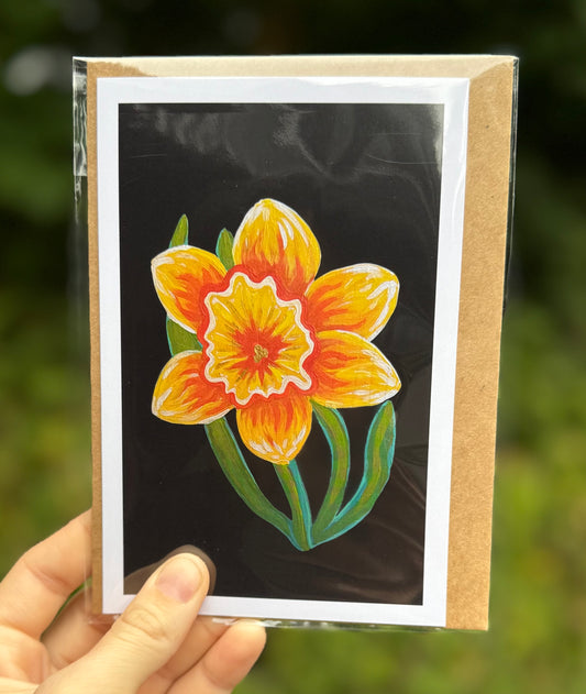 Daffodil on Black Card