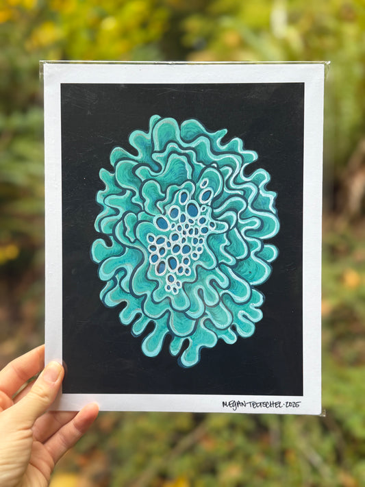Turquoise Lichen Print