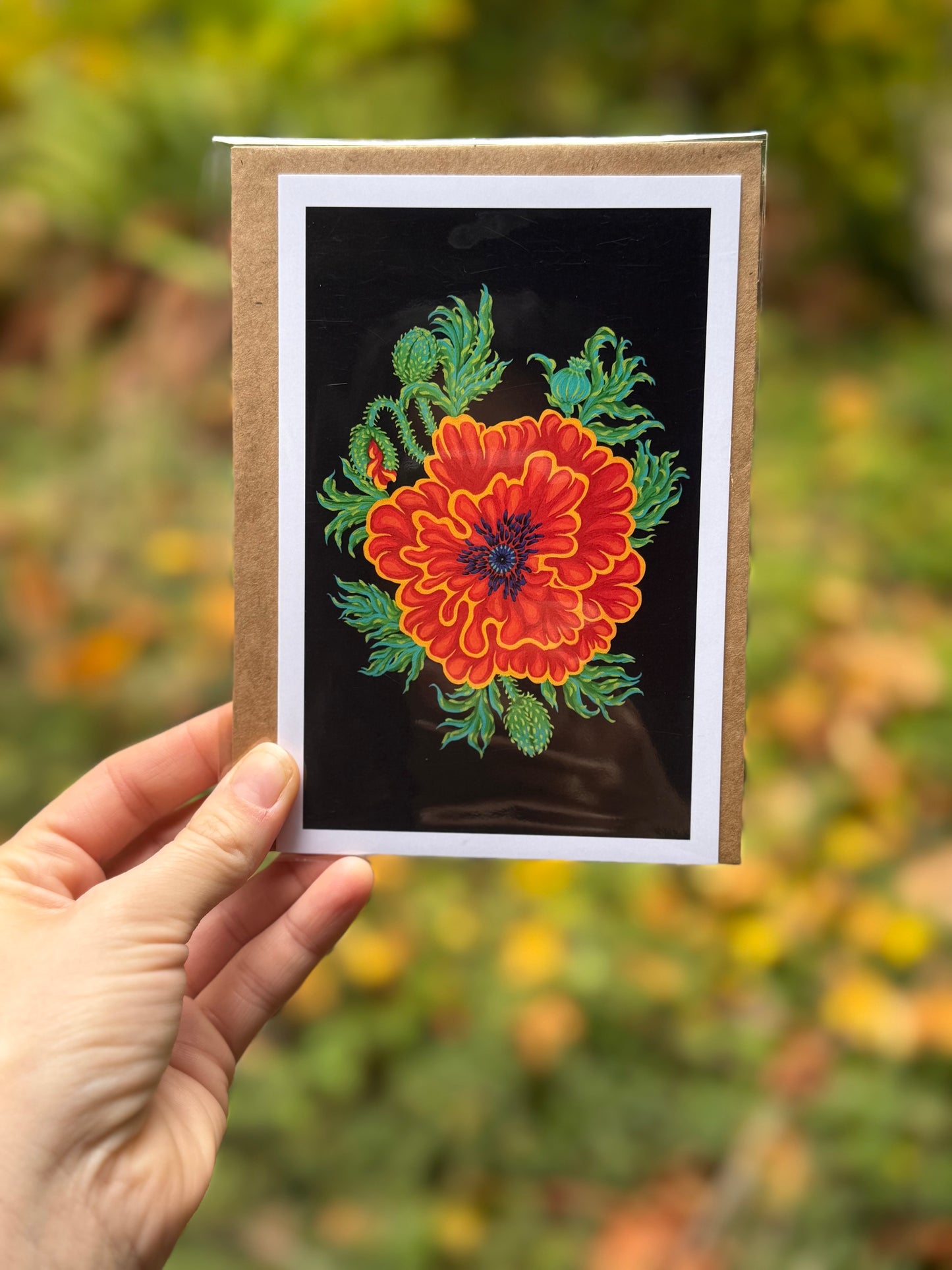 Psychedelic Poppy Card