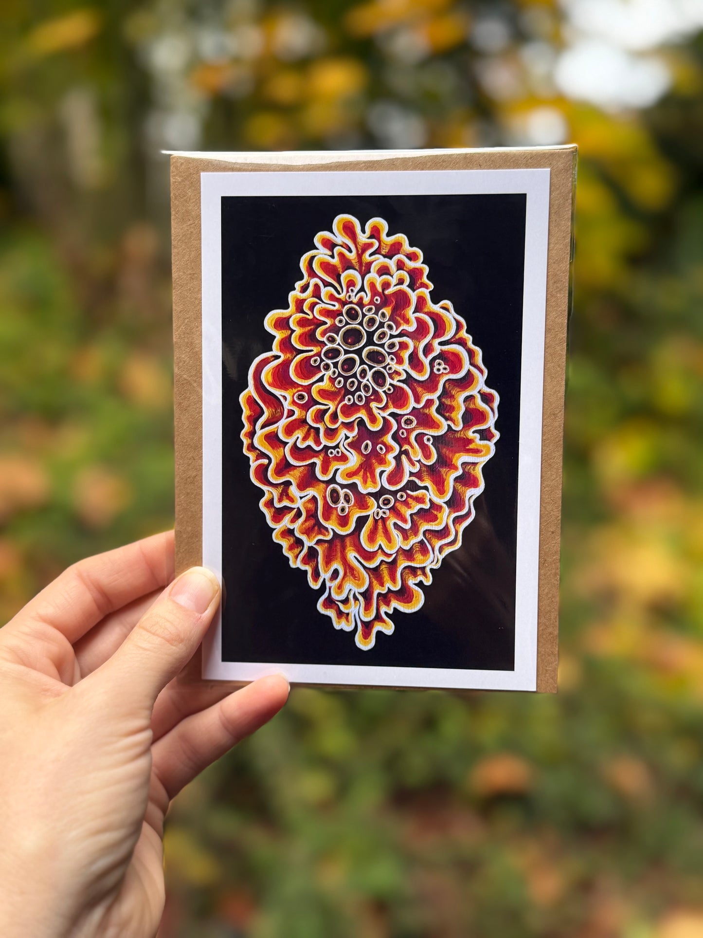 Golden Sunset Shield Lichen Card