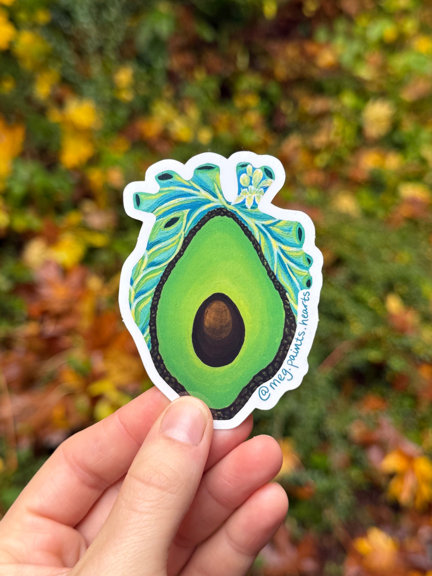 Avocado Heart Sticker