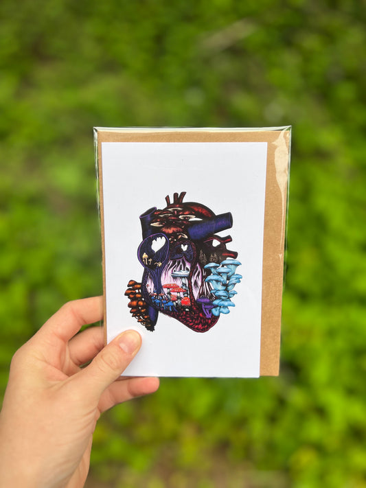 Magic Mushroom Heart (Color) Card