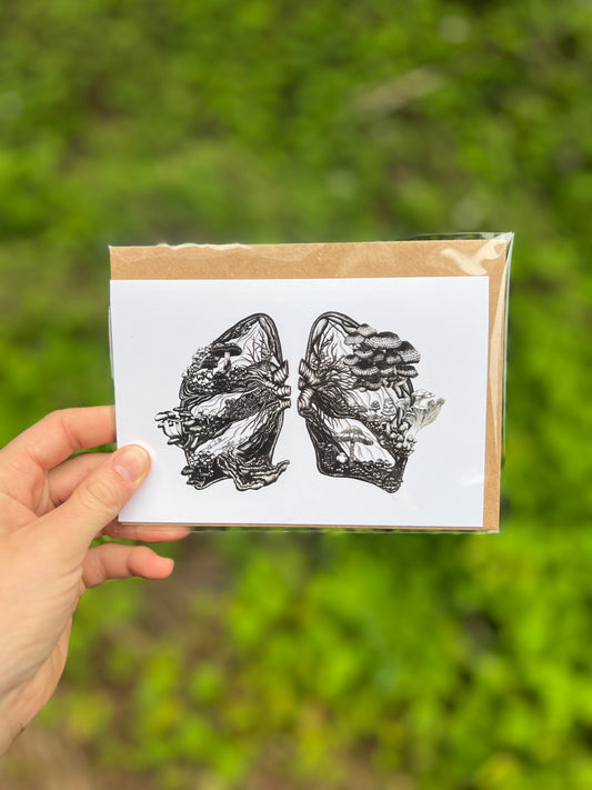 Mushroom Lungs (B+W) Card