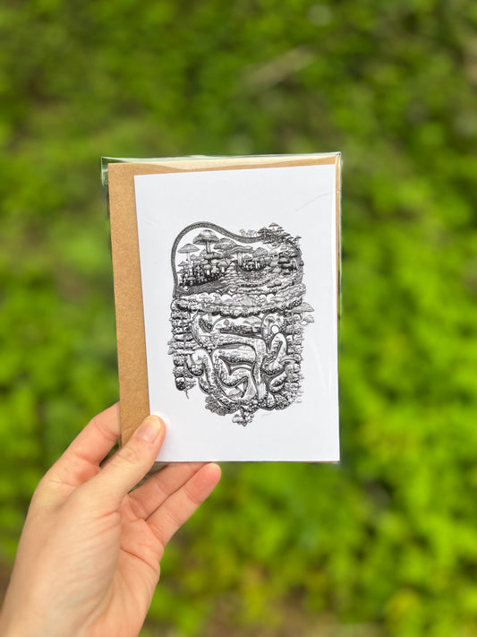 Mushroom Guts (B+W) Card
