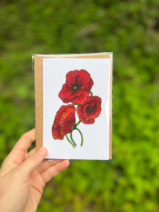 Red Poppies Card