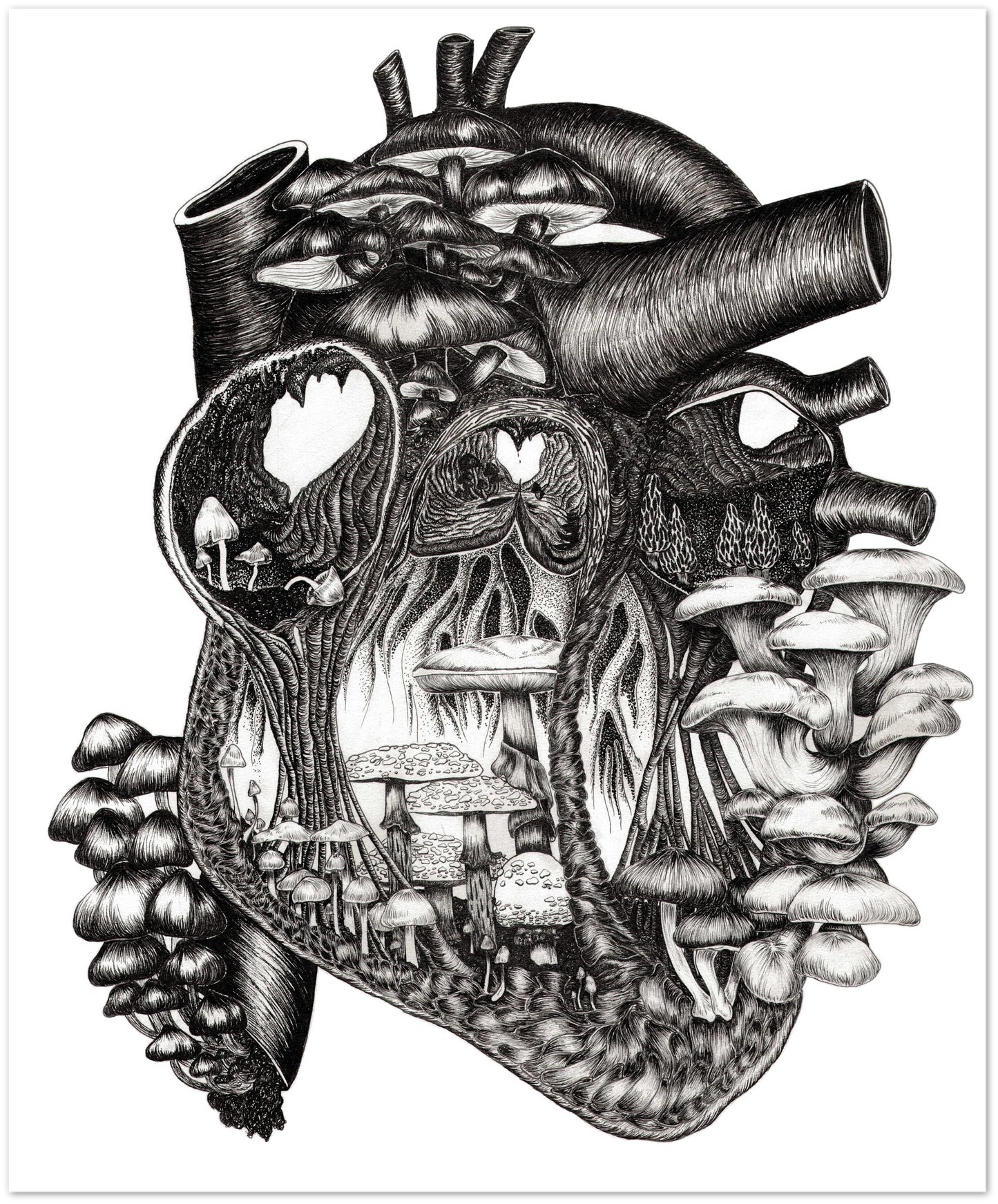 Magic Mushroom Heart Print