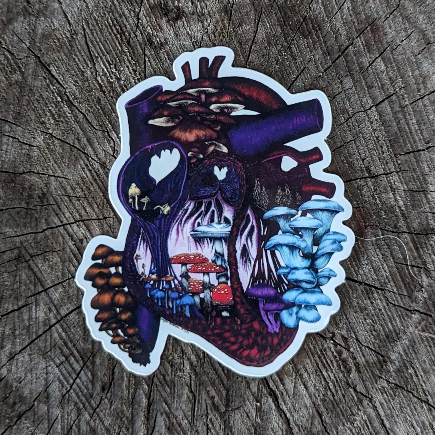 Magic Mushroom Heart Sticker